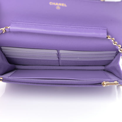 Chanel Caviar Quilted Wallet On Chain WOC Purple 5 of 14