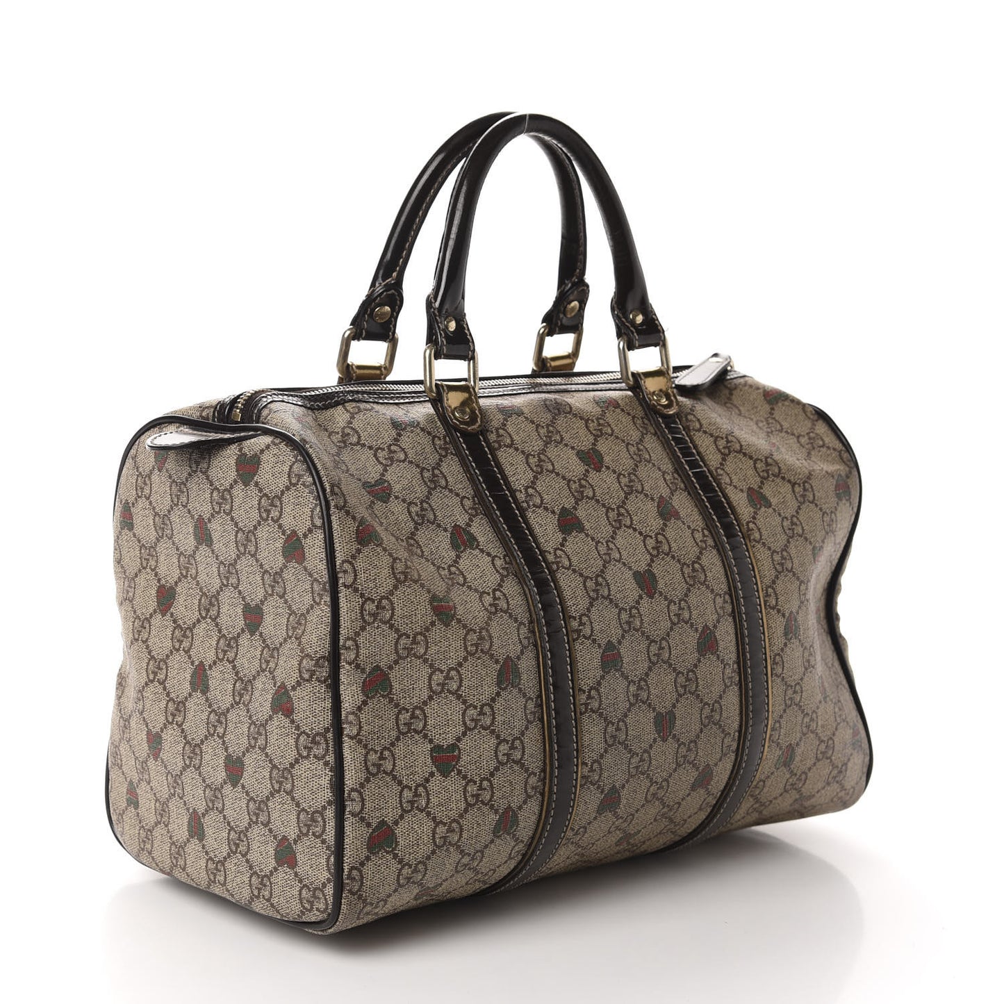 GG Plus Monogram Hearts Medium Joy Boston Dark Brown