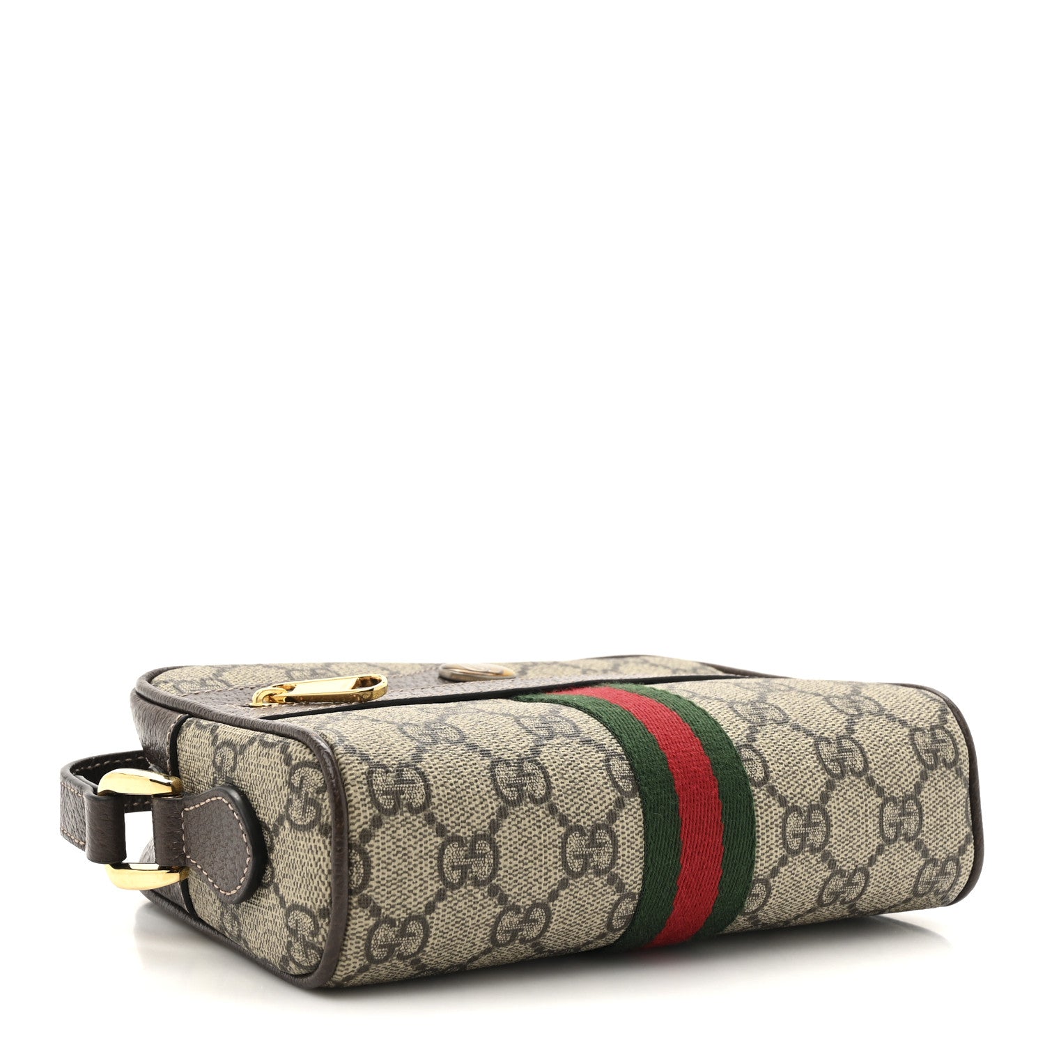 Gucci GG Supreme Monogram Web Mini Ophidia Shoulder Bag Brown 4 of 12