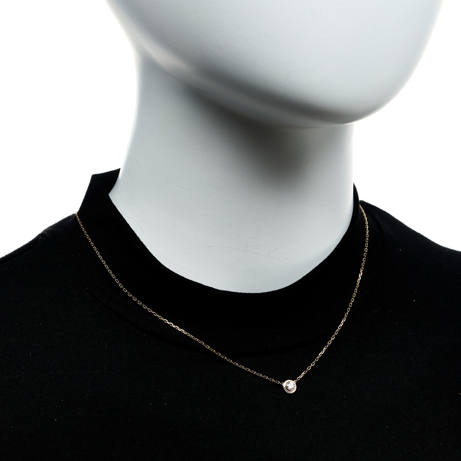 Cartier 18K Yellow Gold Diamond LM D'Amour Pendant Necklace 2 of 6