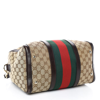 Gucci Monogram Vintage Web Medium Boston Dark Brown 4 of 13