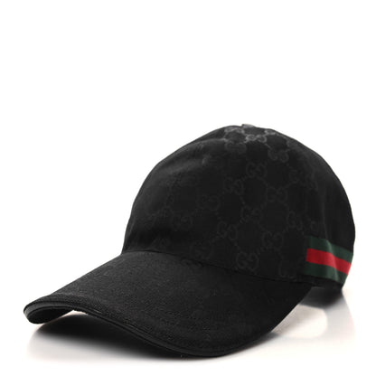 Gucci Monogram Web Baseball Hat S Black 1 of 10