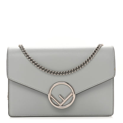 Fendi Vitello Cruise F is Fendi Medium Envelope Wallet on Chain Grigio Perla 1 of 10
