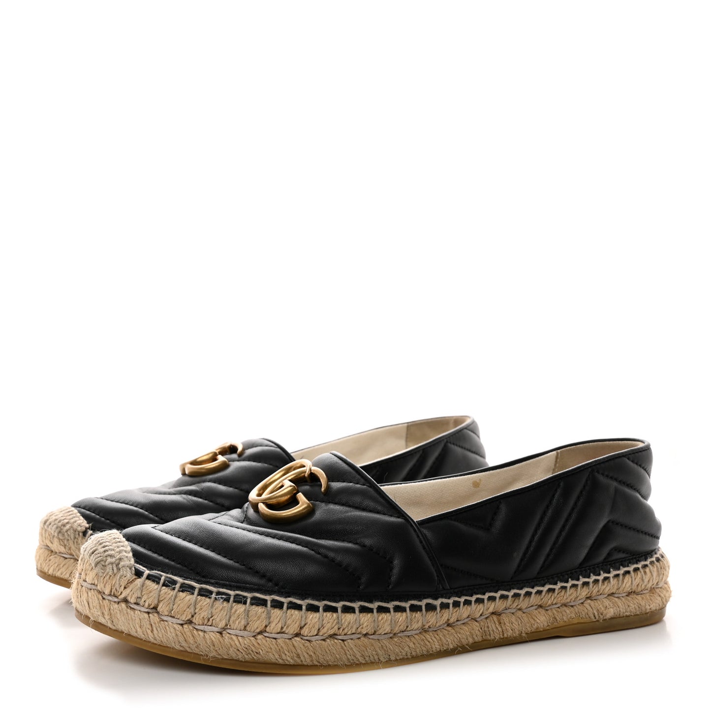 Nappa Matelasse GG Marmont Espadrilles 39.5 Black