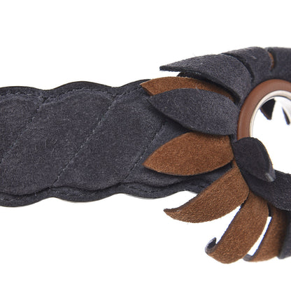 Fendi Suede Calfskin Mini Flower Strap You Dark Grey 4 of 4