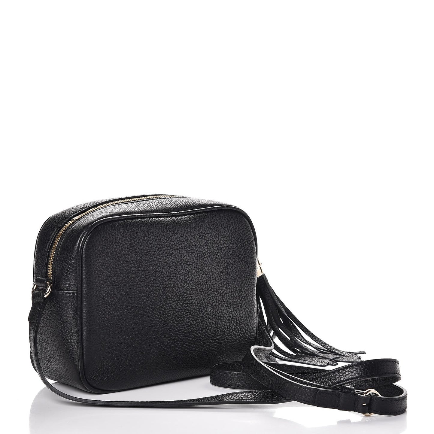 Pebbled Calfskin Small Soho Disco Bag Black