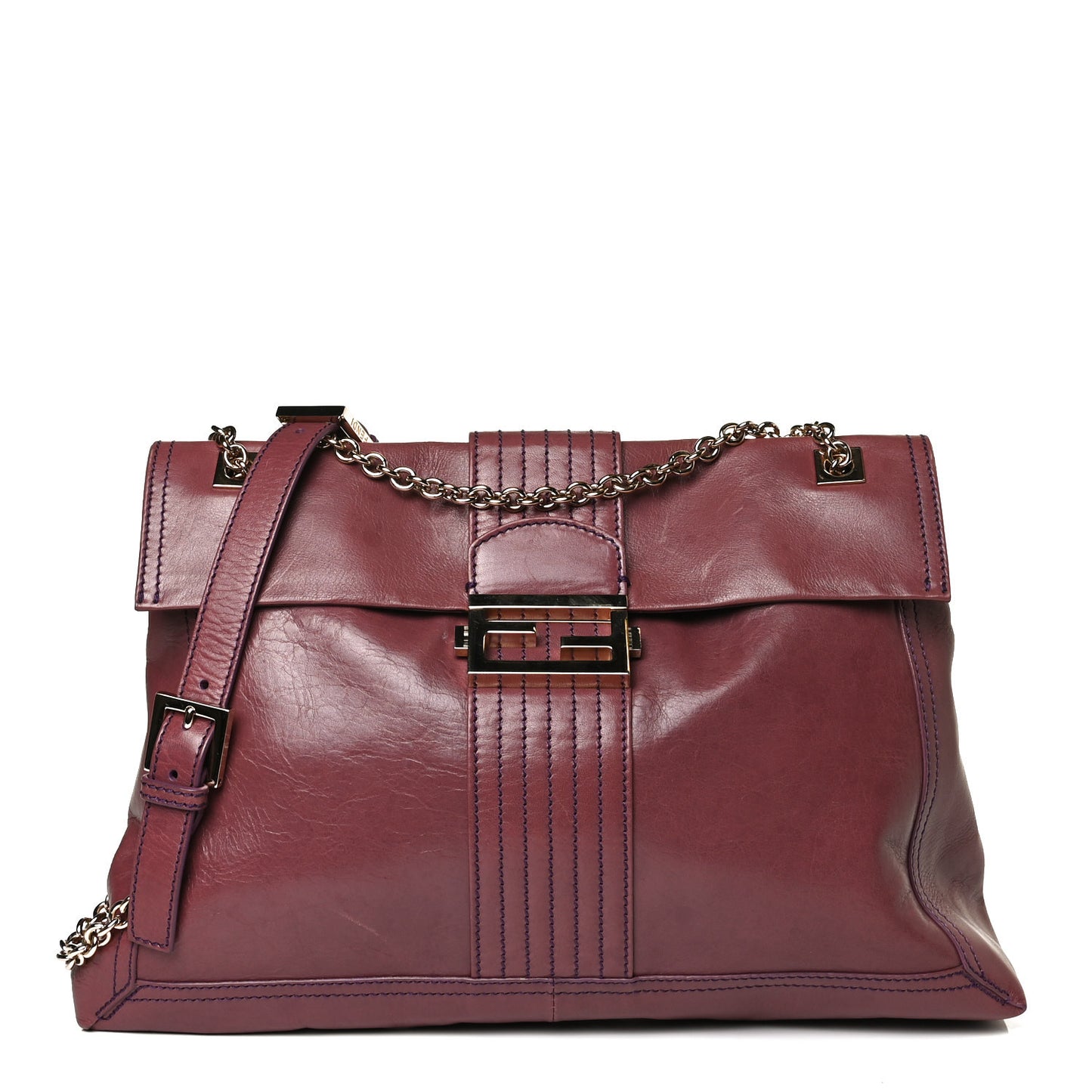 Vitello Acqua Maxi Baguette Shoulder Bag Malva