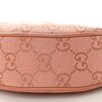 Gucci GG Supreme Monogram Textured Calfskin Web Mini Ophidia Half Moon Hobo Rose Pink 10 of 10