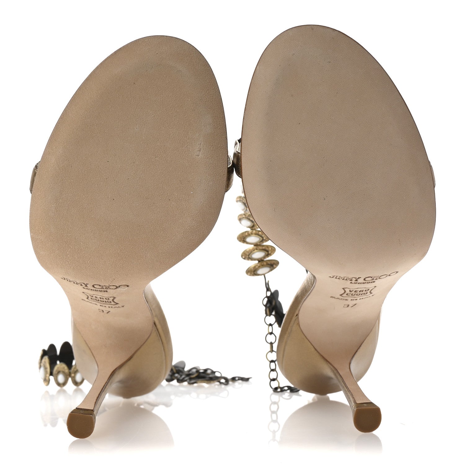 Jimmy Choo Metallic Nappa Glory 85 Pumps 37 Gold 6 of 9