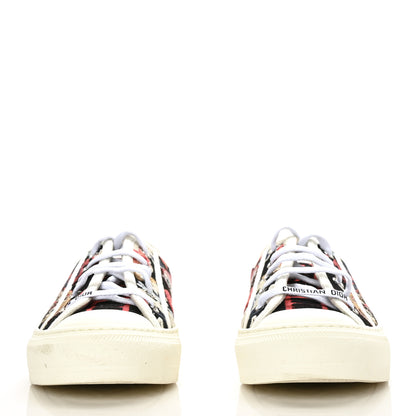 Christian Dior Cotton Floral Pop Embroidered Walk'N'Dior Low Top Sneakers 37.5 Red Multicolor 2 of 7