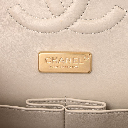 Chanel Lambskin Painted Feministe Newsprint Medium Double Flap Ecru Black 6 of 13