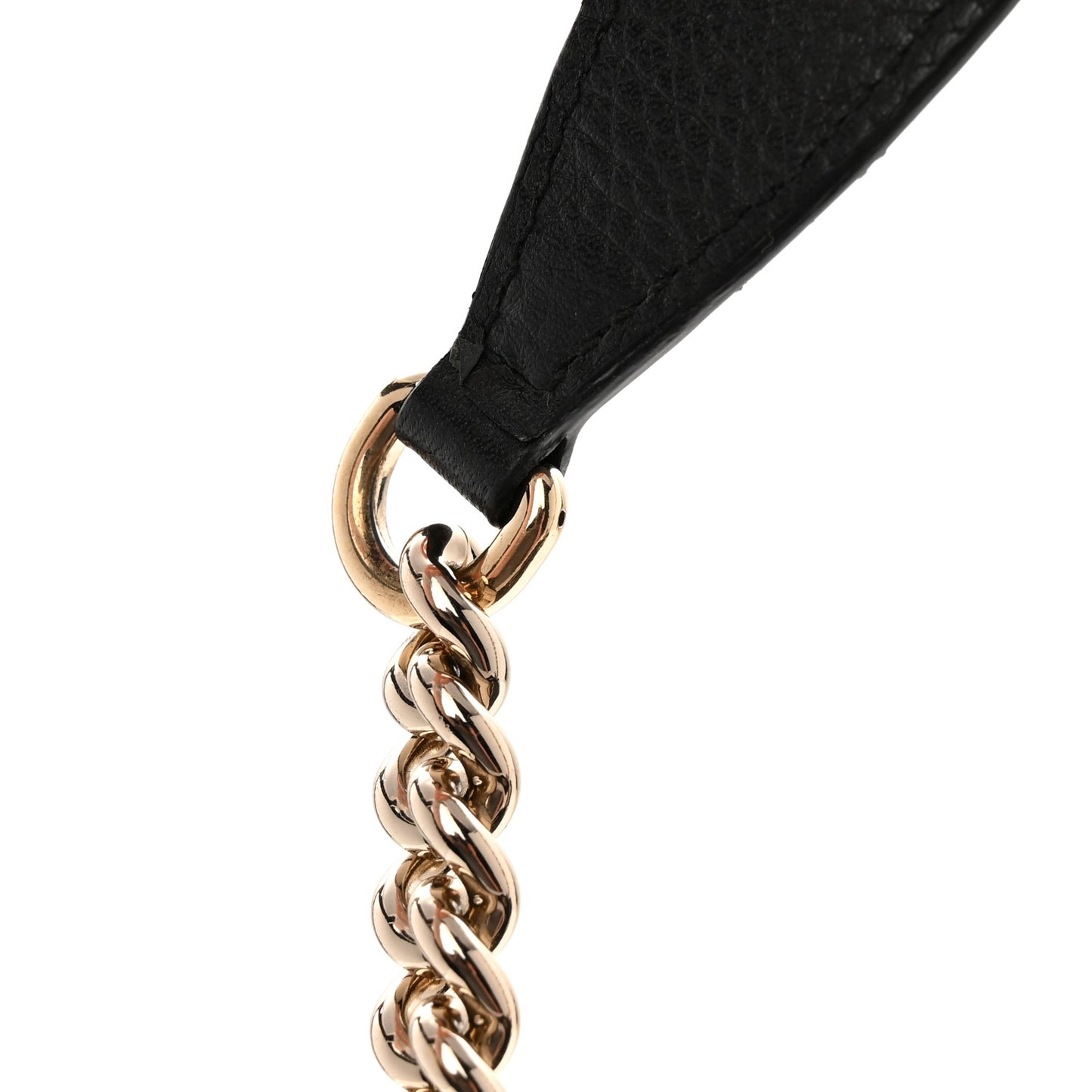 Pebbled Calfskin Medium Soho Chain Shoulder Bag Black