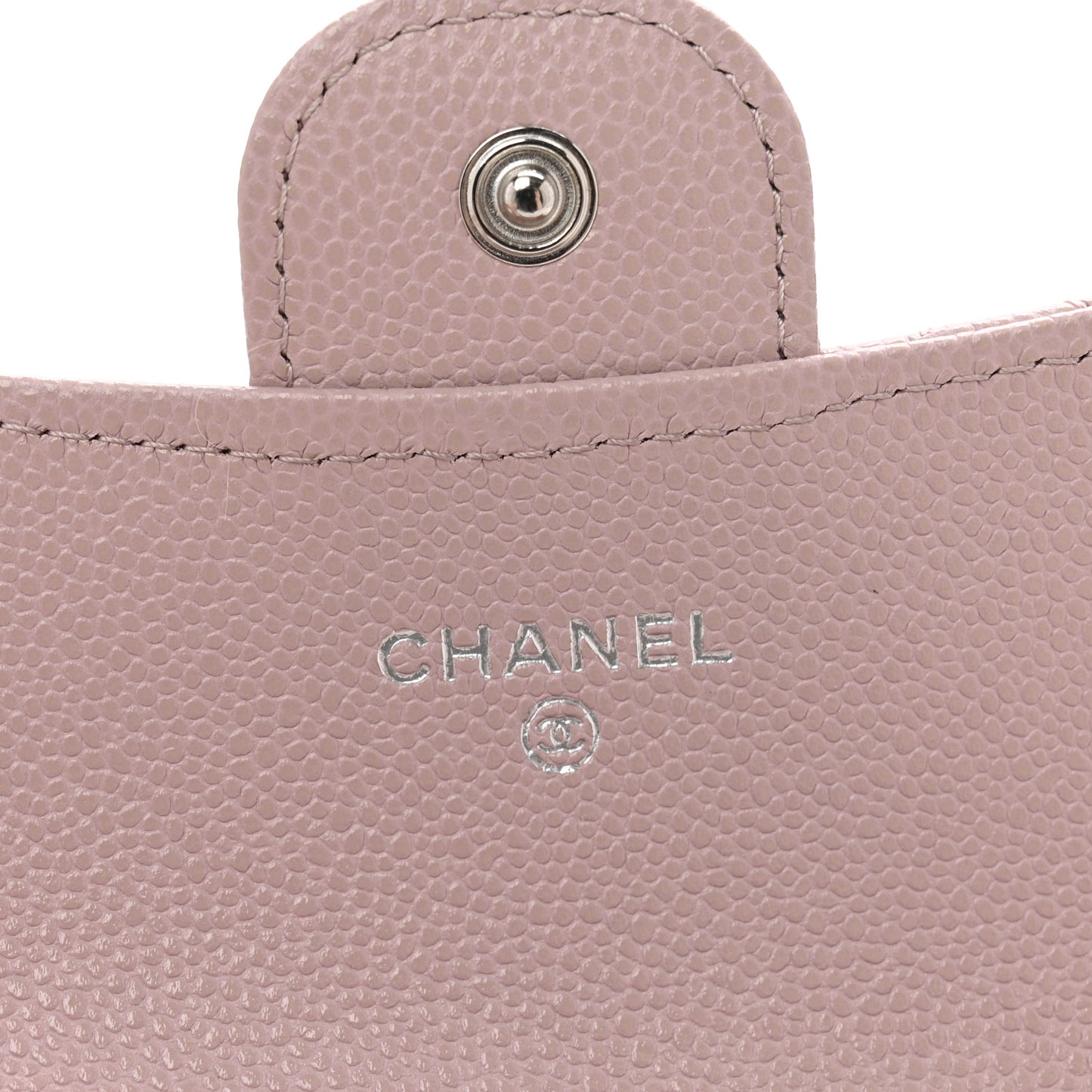 Caviar Quilted Flap Card Holder Wallet Light Pink