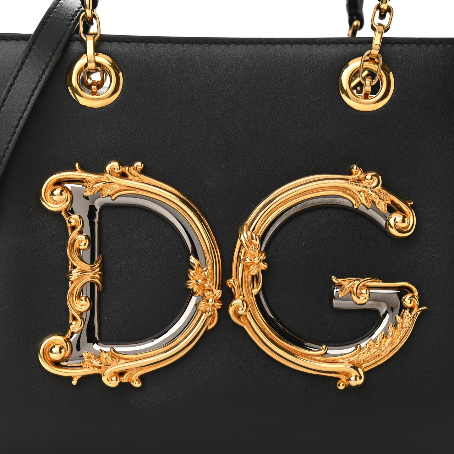 Nappa Large DG Girls Tote Black