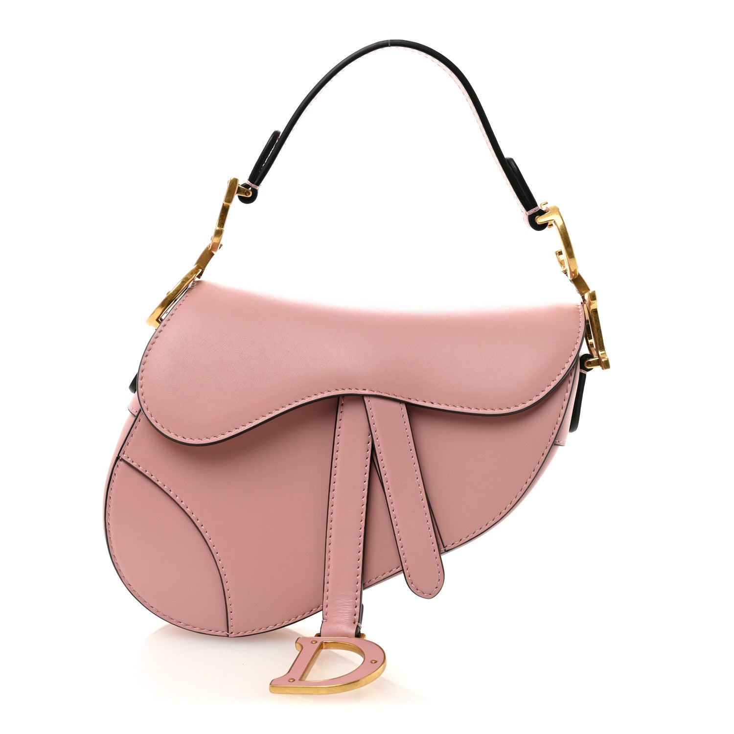 Christian Dior Smooth Calfskin Mini Saddle Bag Antique Pink 1 of 10
