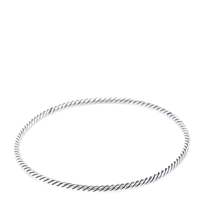 David Yurman Sterling Silver 2.5mm Cable Classics Bangle Bracelet 3 of 4