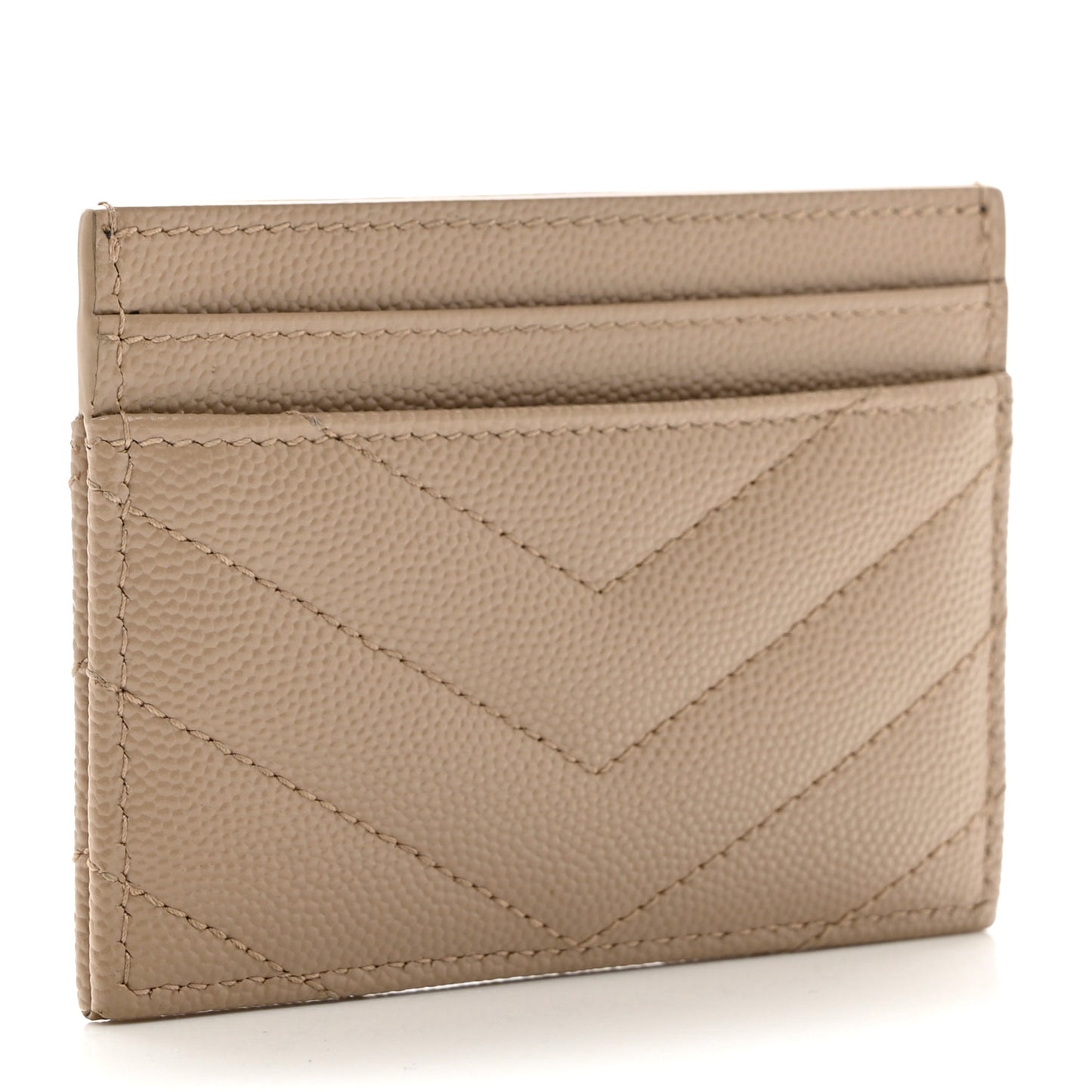 Grain De Poudre Matelasse Chevron Monogram Credit Card Case Cork