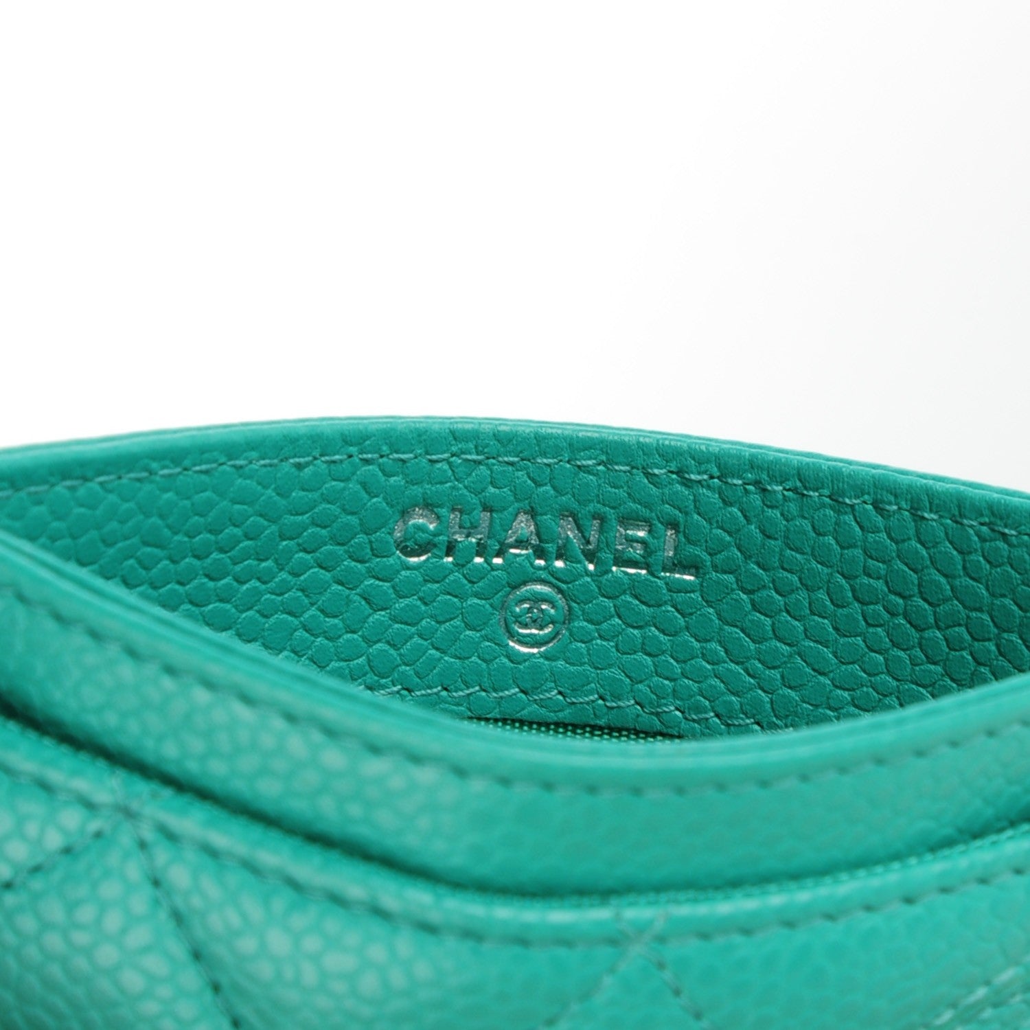 Chanel Iridescent Caviar Quilted Simply CC Card Holder Green 7 of 8