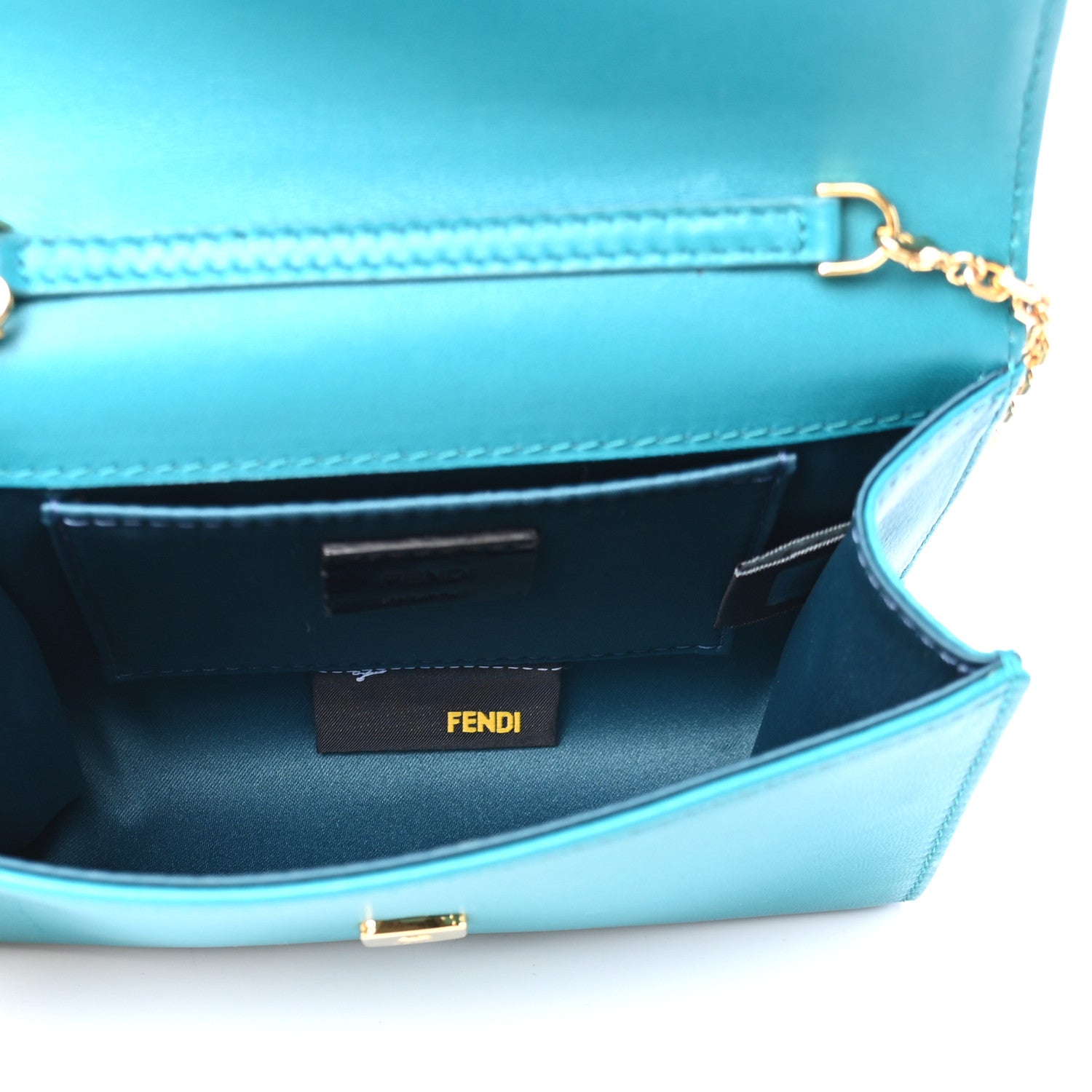 Fendi Shiny Nappa Mini Rush Clutch Lago 4 of 6
