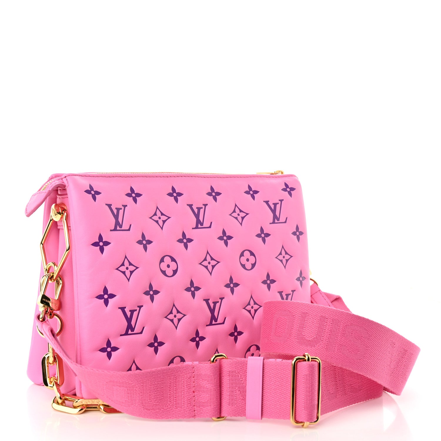 Louis Vuitton Lambskin Embossed Monogram Vuittamins Coussin PM Rose Violet 3 of 9