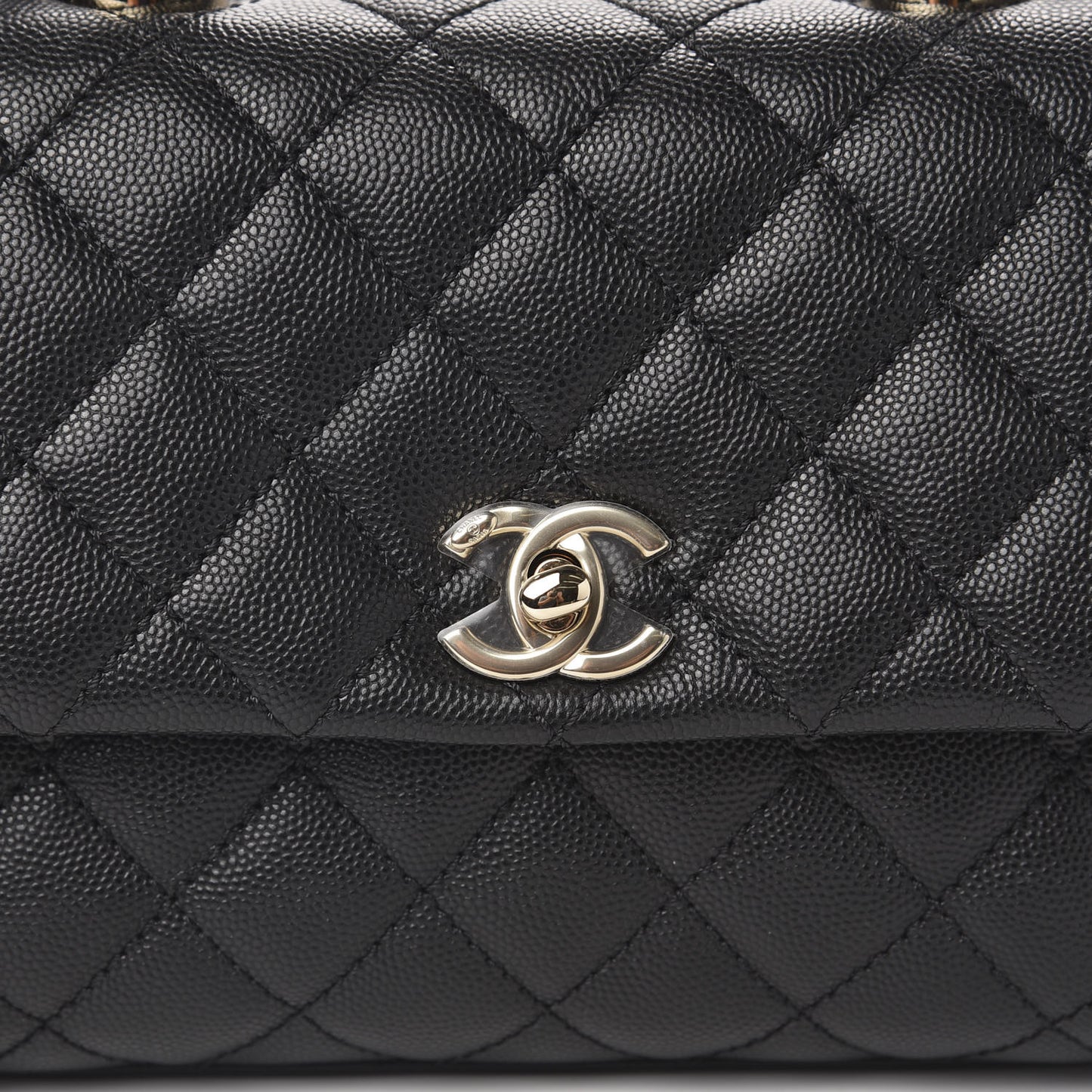 Caviar Quilted Mini Coco Handle Flap Black
