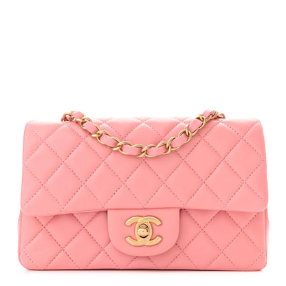 Chanel Lambskin Quilted Mini Rectangular Flap Pink 1 of 10