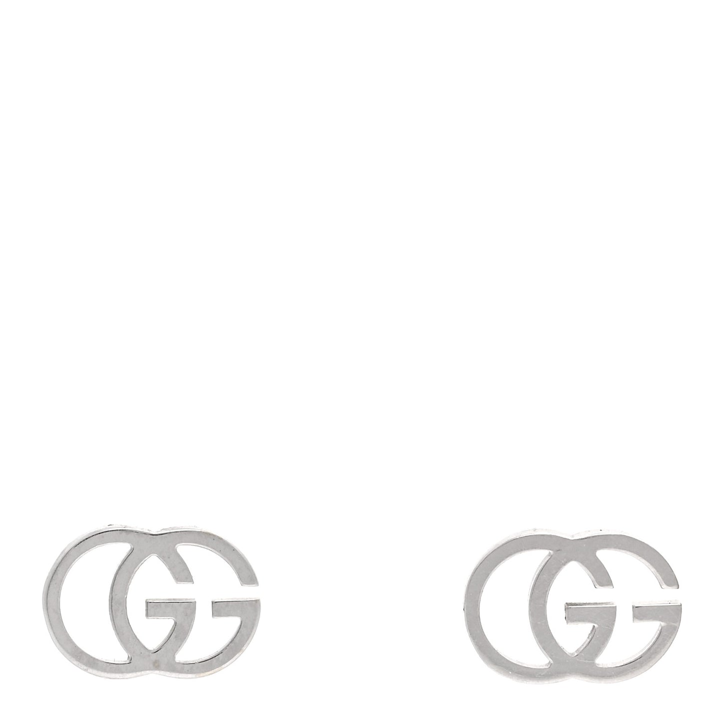 18K White Gold GG Tissue Stud Earrings