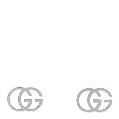 Gucci 18K White Gold GG Tissue Stud Earrings 1 of 5