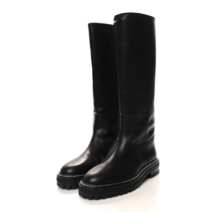 Jimmy Choo Soft Calfskin Yomi Flat Knee High Boots 37.5 Black 3 of 7