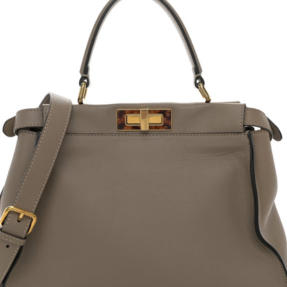 Fendi Vitello Seta Plexiglass Tortoise Medium Peekaboo Iconic Satchel Tortora 6 of 13