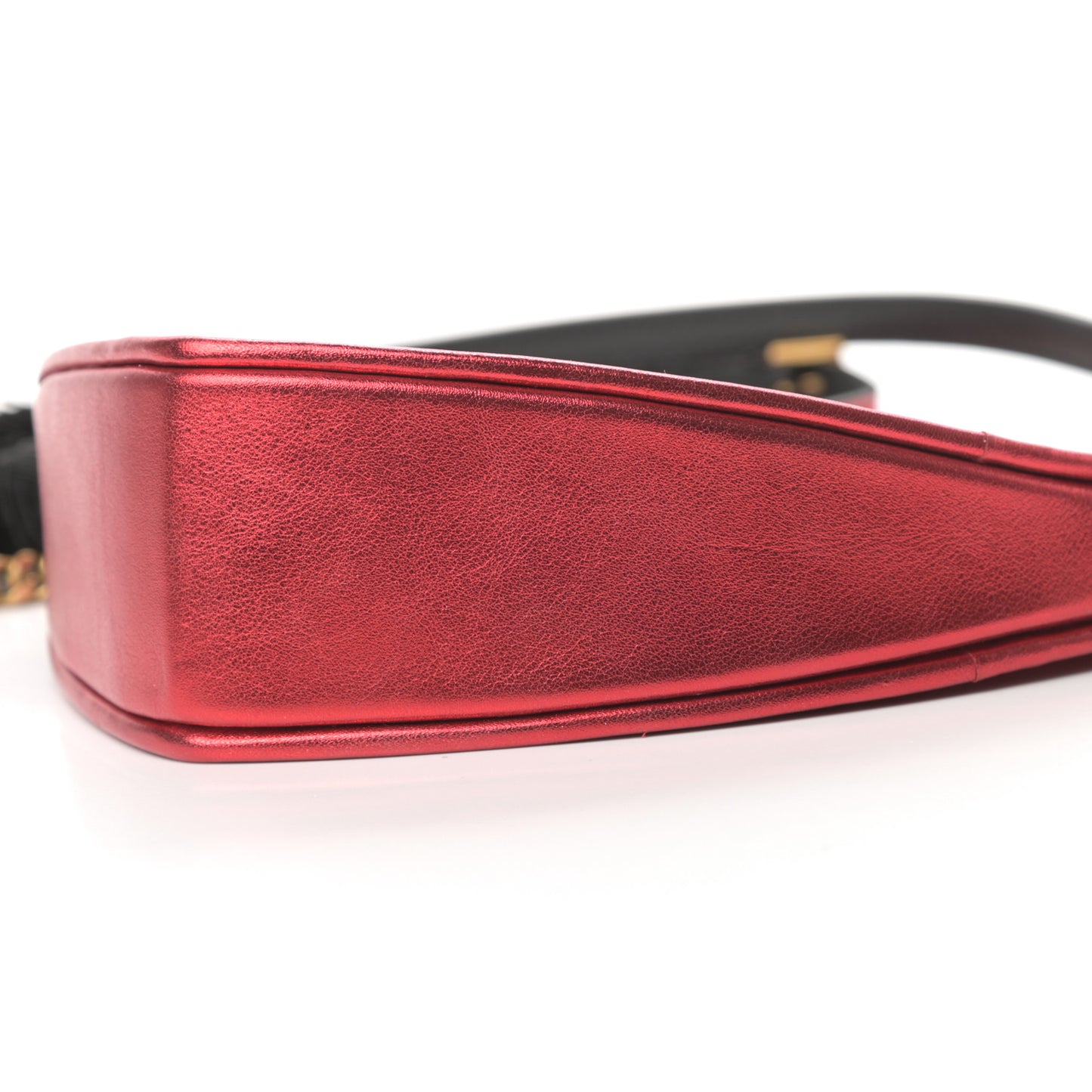 Metallic Calfskin Heart Monogram Crossbody Black Rouge