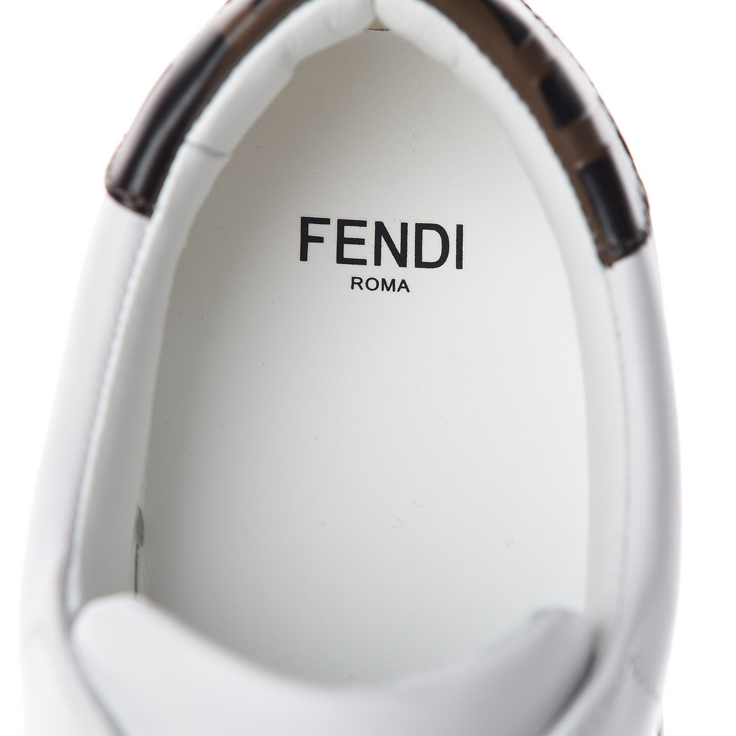 Fendi Vitello FF Embossed Womens Slip On Sneakers 36.5 Ultra White Maya Black 7 of 9