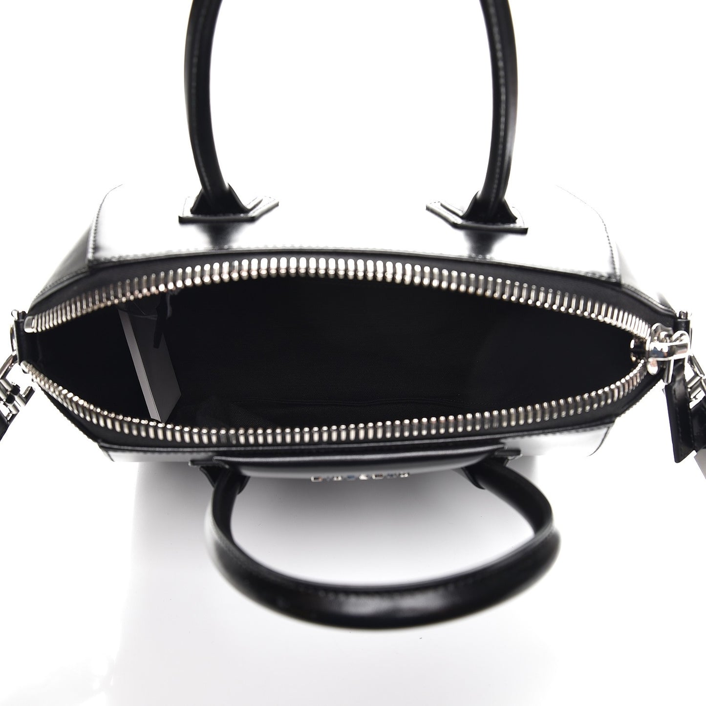 Shiny Lord Calfskin Small Antigona Black