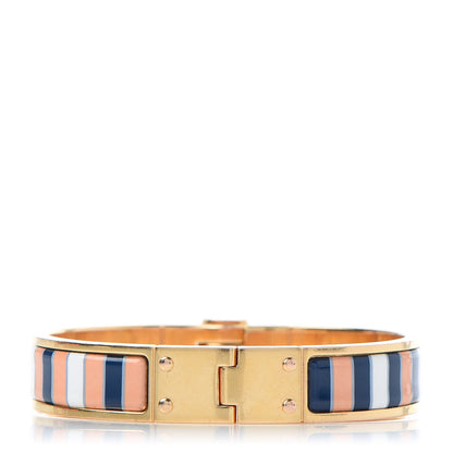 Hermes Enamel Printed Narrow Charniere Couvertures Nouvelles Hinged Bracelet S 3 of 6