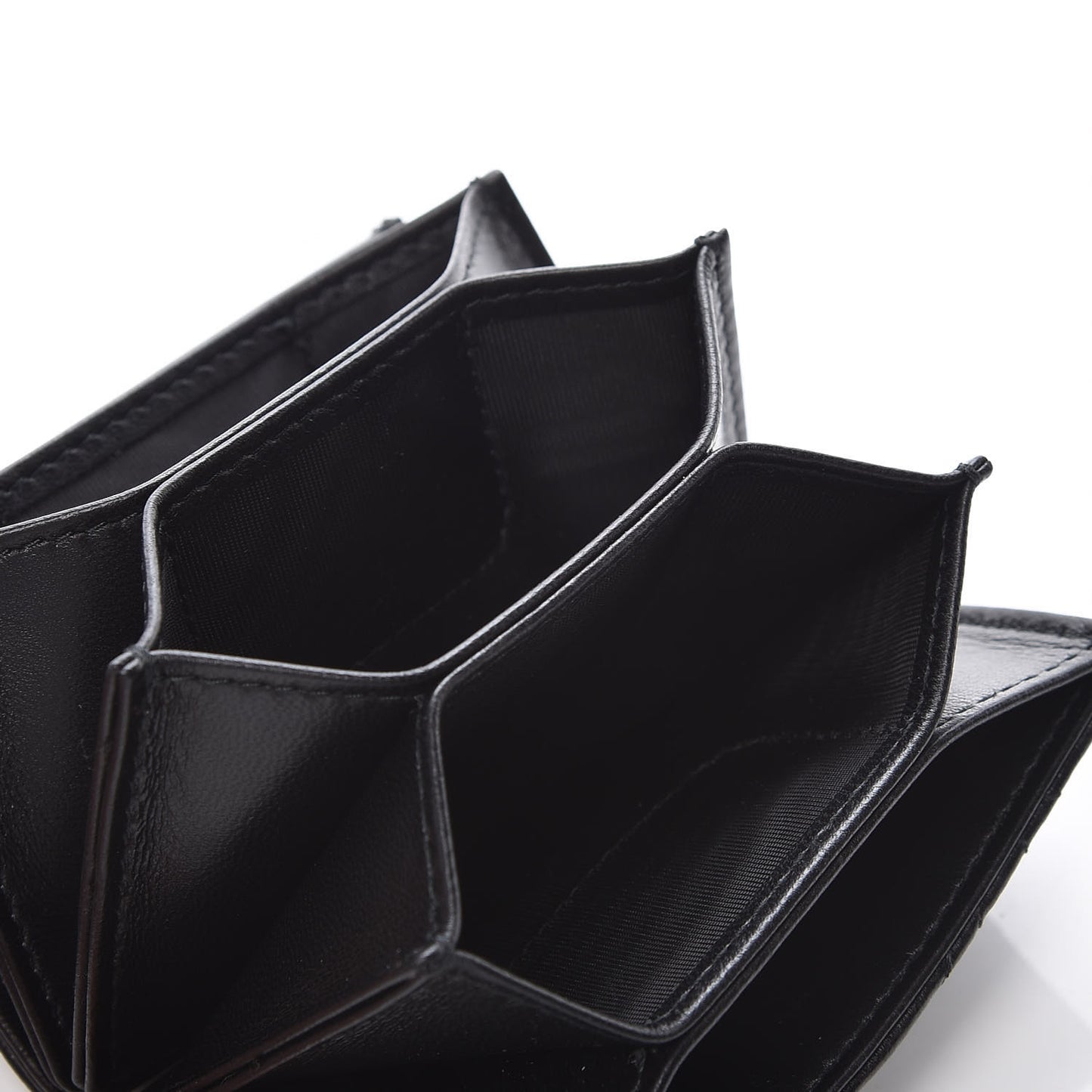 Lambskin Cannage Lady Dior 5-Gusset Card Holder Black