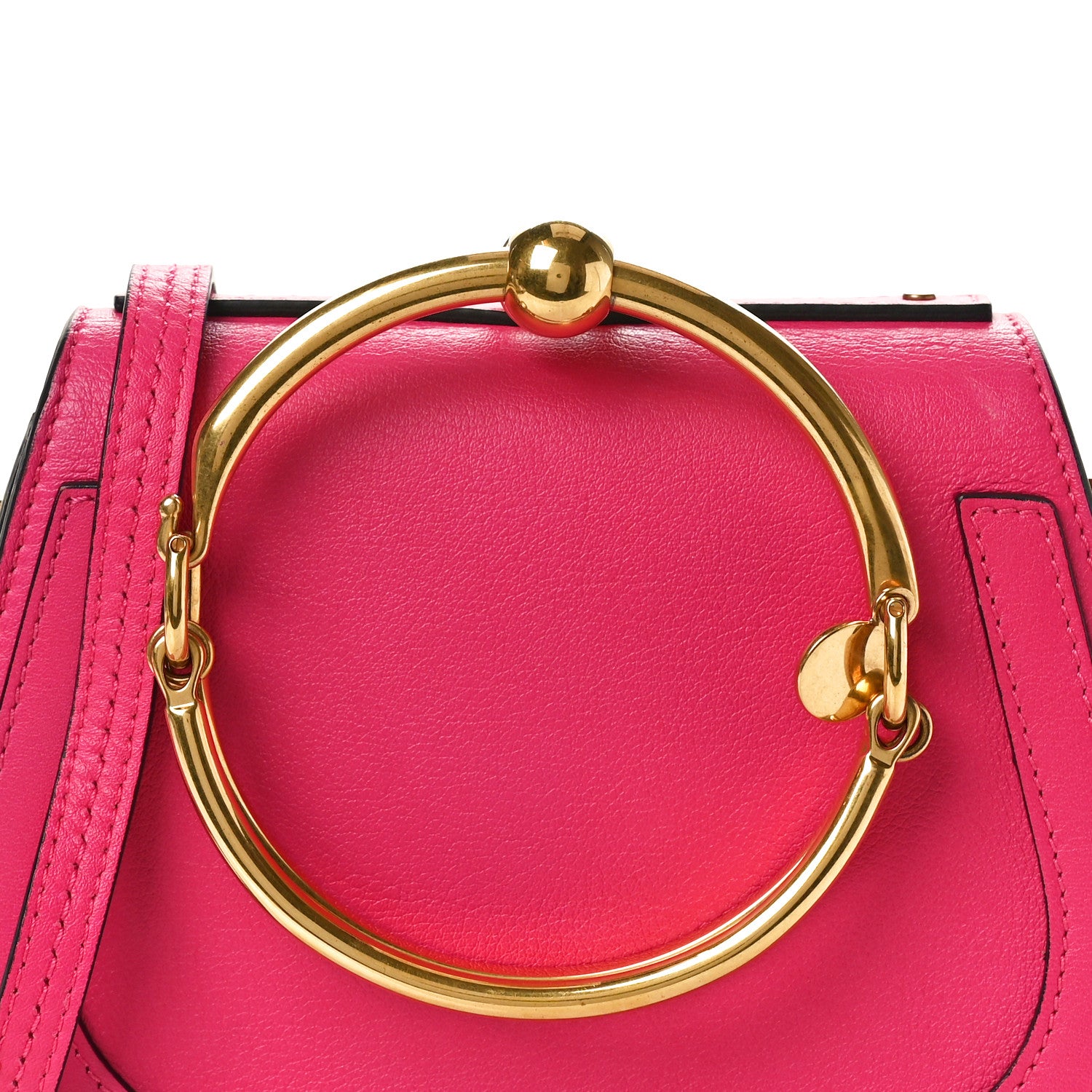 Chloe Calfskin Suede Small Nile Bracelet Bag Fuchsia Rose 9 of 11