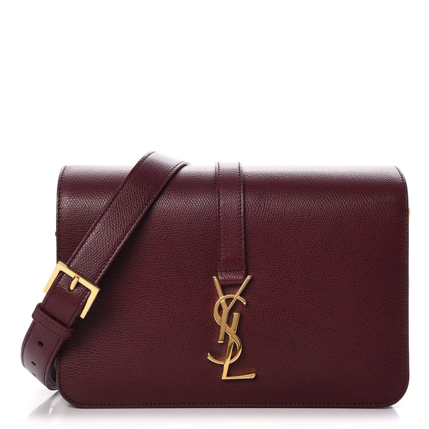Saint Laurent Textured Calfskin Medium Classic Monogram Universite Bag Dark Red 1 of 8