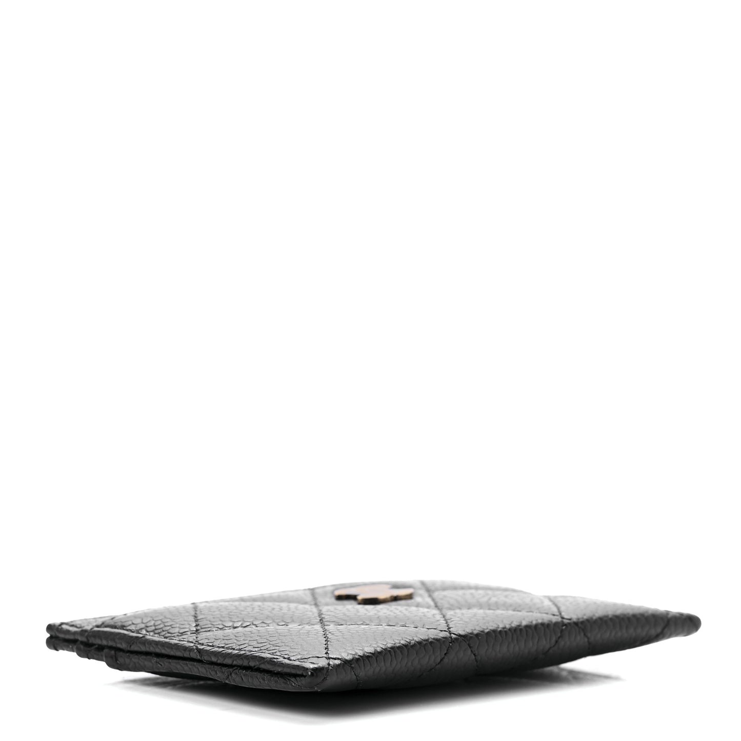 Caviar Quilted Card Holder Black