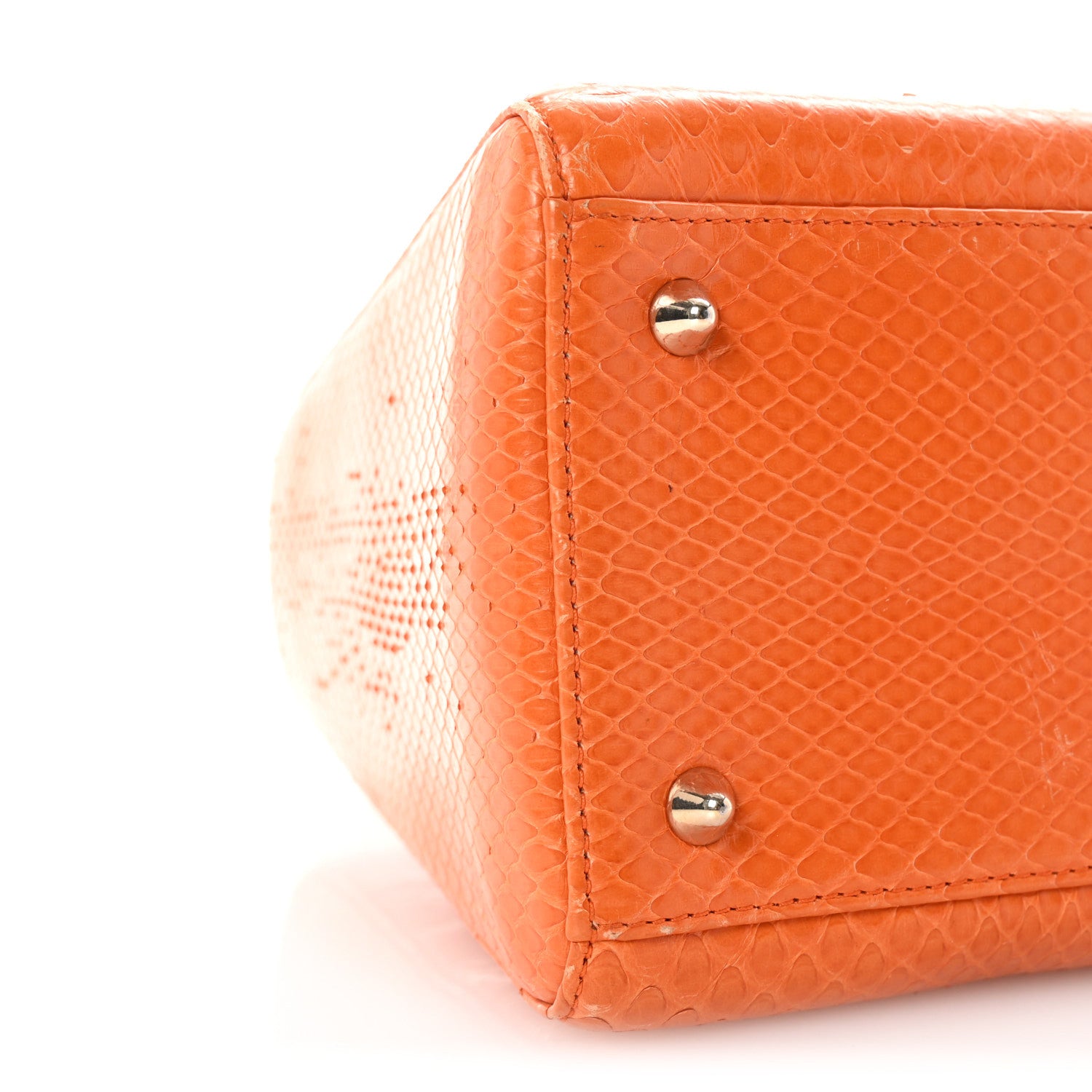 Christian Dior Snakeskin Medium Lady Dior Orange 9 of 10