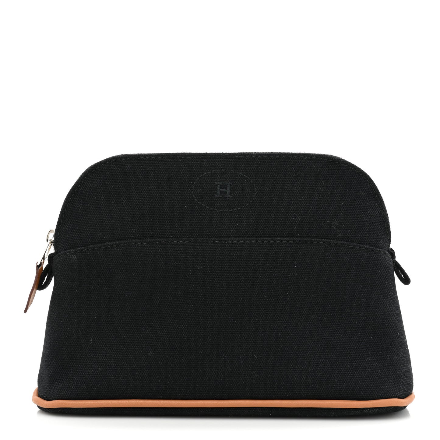 Cotton Canvas Mini Bolide Travel Cosmetic Pouch Black