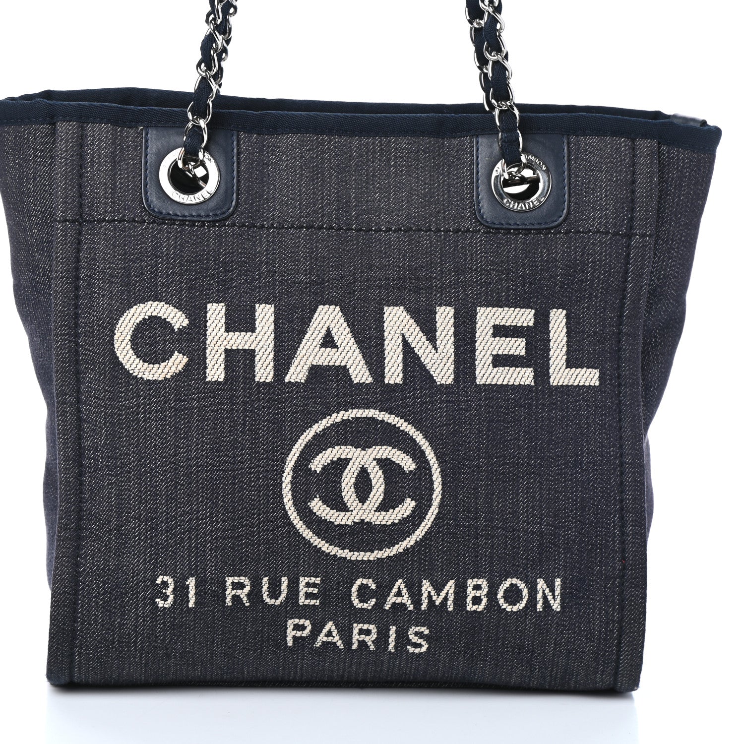 Chanel Denim Mini Deauville Tote Dark Blue 8 of 10