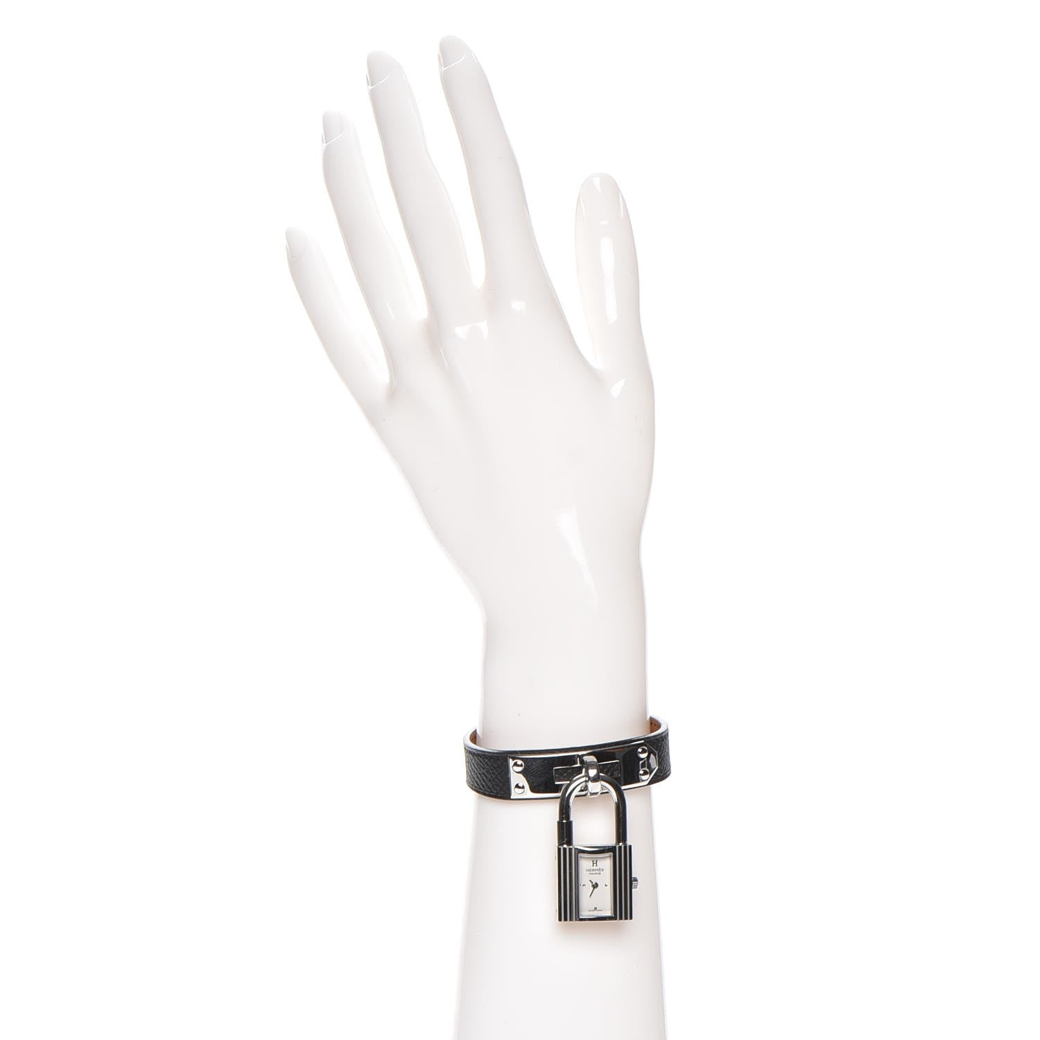 Hermes Stainless Steel Epsom 20mm Kelly Cadena Quartz Watch Noir 2 of 10