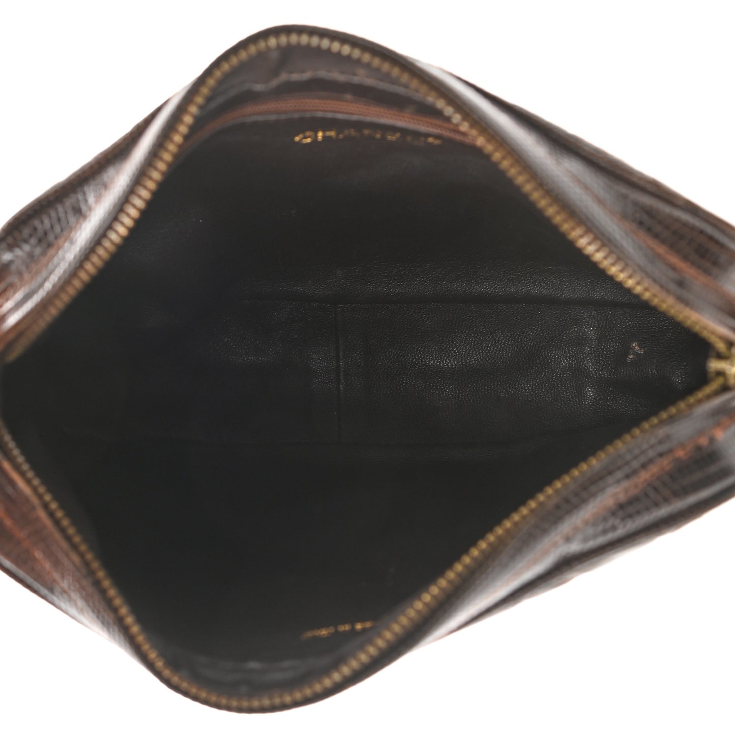 Lizard Quilted Small Tassel Camera Case Brown