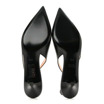 Gucci Malaga Kid Horsebit 45mm Slingback Pumps 39.5 Black 6 of 9