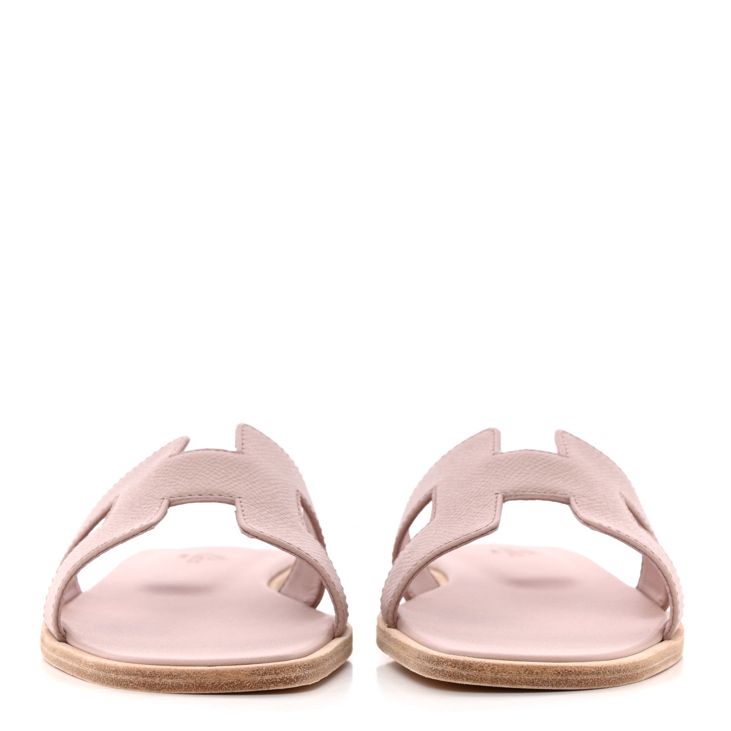Hermes Epsom Oran Sandals 37 Rose Porcelaine 2 of 8