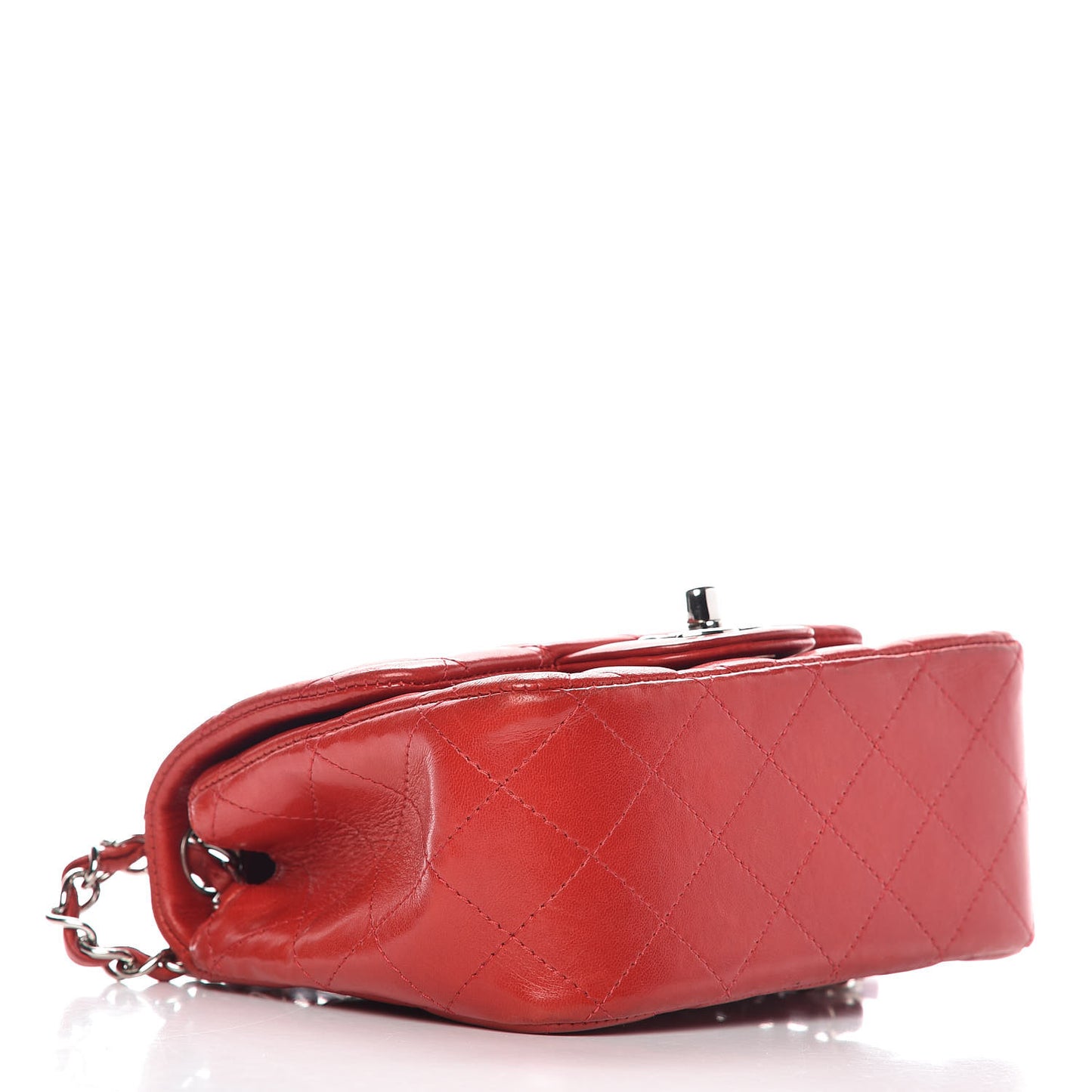 Lambskin Quilted Mini Square Flap Red