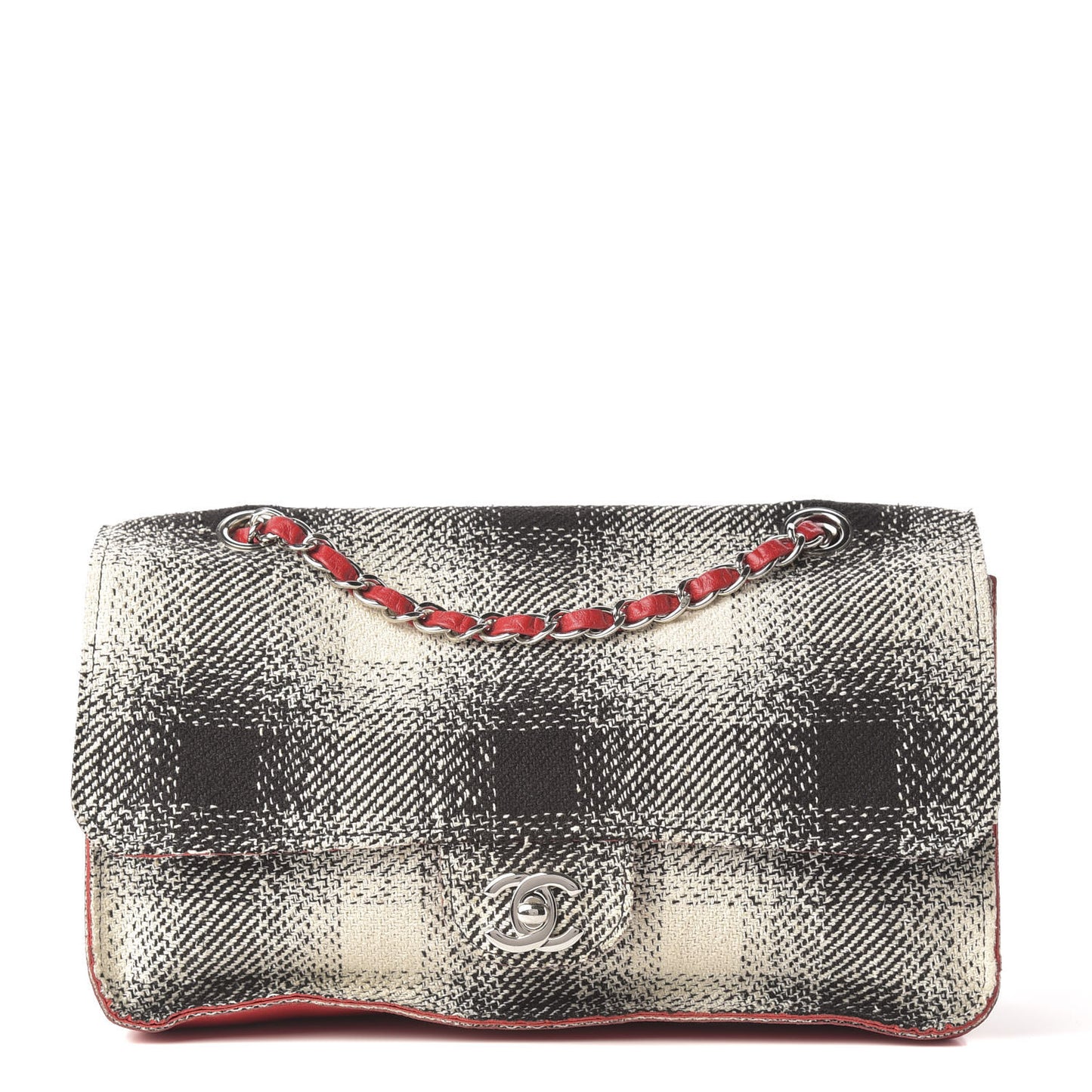 Tweed Jumbo Single Flap Ecru Red