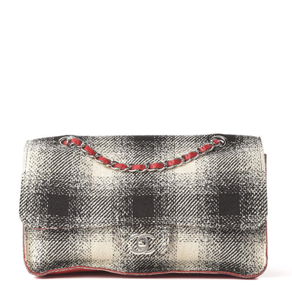 Chanel Tweed Jumbo Single Flap Ecru Red 1 of 9
