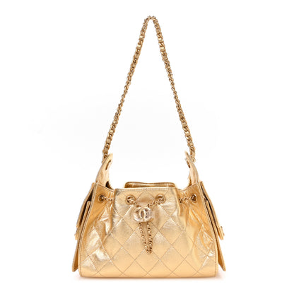 Chanel Metallic Caviar Quilted Mini Chanel 25 Handbag Gold 1 of 11
