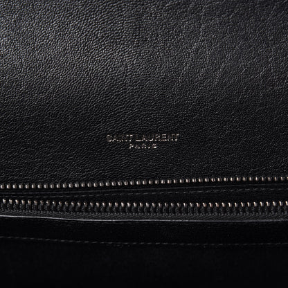 Saint Laurent Sheepskin Matelasse Chevron Monogram Large College Satchel Black 6 of 11